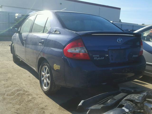 JT2BK12U720061771 - 2002 TOYOTA PRIUS BLUE photo 3