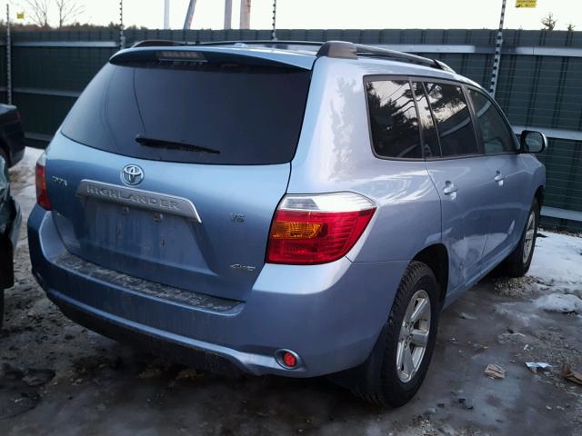 JTEES41A692131302 - 2009 TOYOTA HIGHLANDER BLUE photo 4