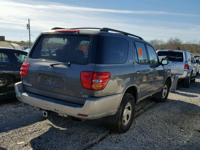 5TDZT34AX4S230165 - 2004 TOYOTA SEQUOIA SR GRAY photo 4