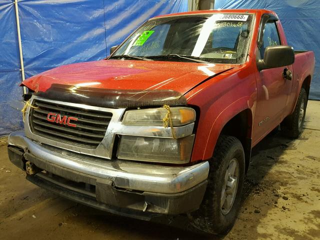 1GTDT148158252251 - 2005 GMC CANYON RED photo 2