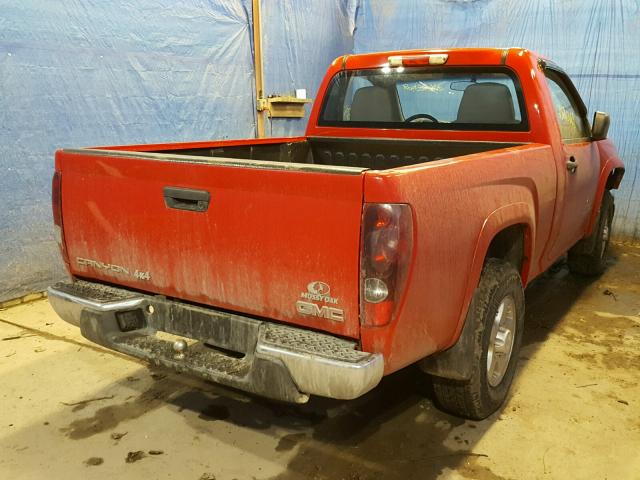 1GTDT148158252251 - 2005 GMC CANYON RED photo 4