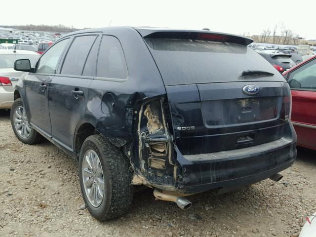 2FMDK4JC1ABB65188 - 2010 FORD EDGE SEL BLUE photo 3