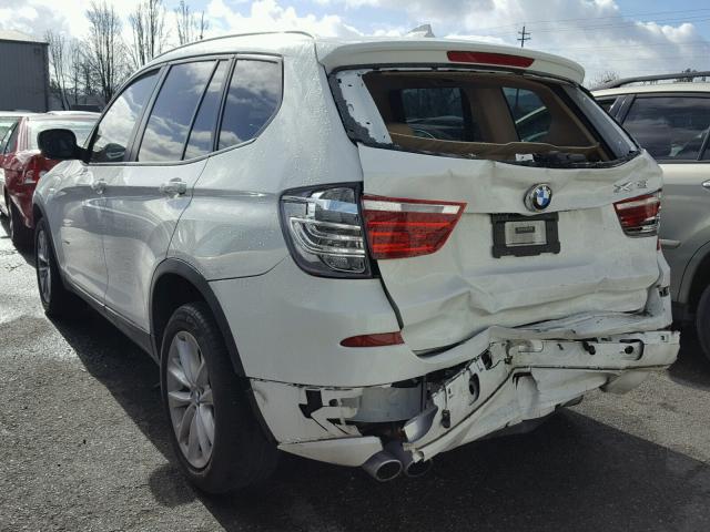 5UXWX9C52E0D37652 - 2014 BMW X3 XDRIVE2 WHITE photo 3