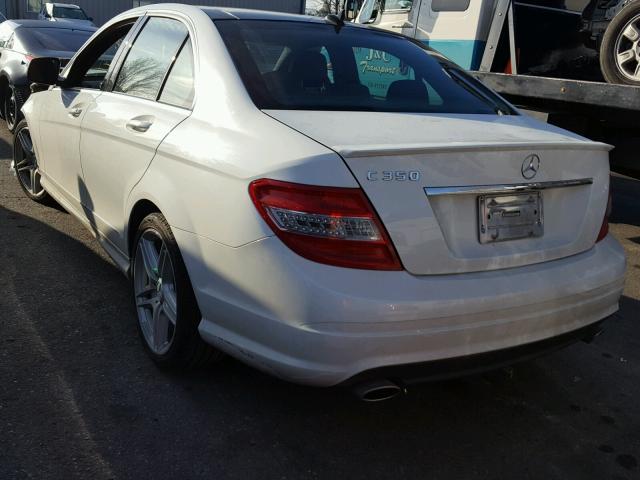 WDDGF56X39R042725 - 2009 MERCEDES-BENZ C 350 WHITE photo 3