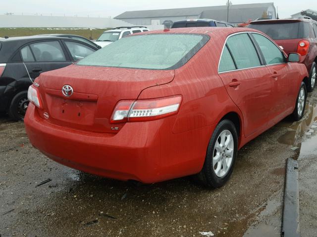 4T4BF3EK3BR159210 - 2011 TOYOTA CAMRY BASE RED photo 4