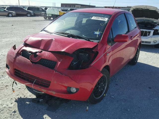 JTDJT923375124462 - 2007 TOYOTA YARIS RED photo 2