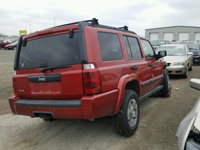 1J8HG48NX6C158299 - 2006 JEEP COMMANDER RED photo 4