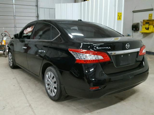 3N1AB7APXFY293474 - 2015 NISSAN SENTRA S BLACK photo 3