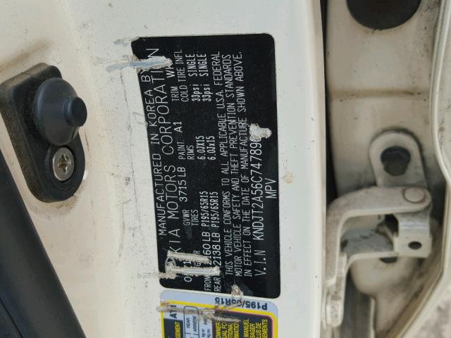 KNDJT2A56C7478968 - 2012 KIA SOUL CREAM photo 10