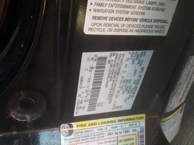 5LMFL27578LJ16281 - 2008 LINCOLN NAVIGATOR შავი ფოტო 10