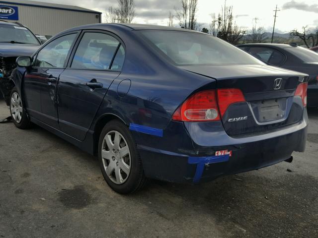 1HGFA16597L104657 - 2007 HONDA CIVIC LX BLUE photo 3