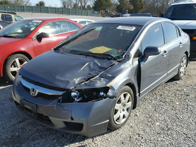 2HGFA16539H363712 - 2009 HONDA CIVIC LX GRAY photo 2