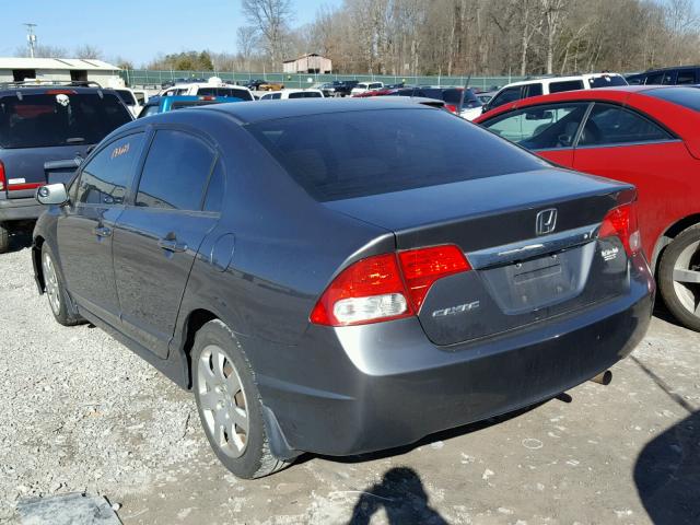 2HGFA16539H363712 - 2009 HONDA CIVIC LX GRAY photo 3