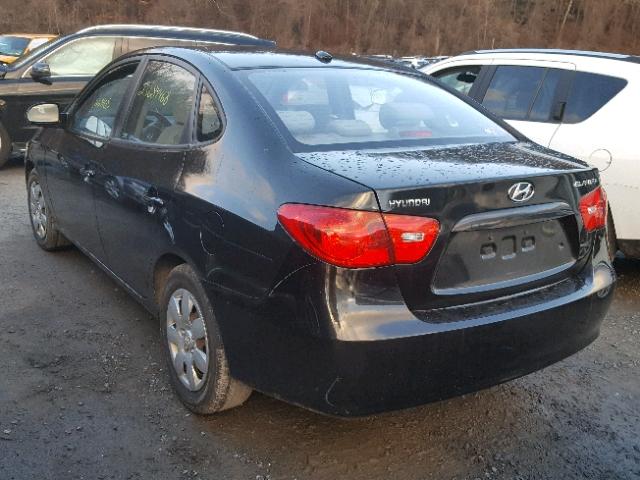 KMHDU46D58U505832 - 2008 HYUNDAI ELANTRA GL BLACK photo 3