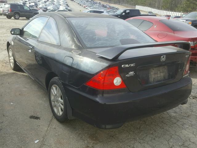 1HGEM229X5L014190 - 2005 HONDA CIVIC EX BLACK photo 3