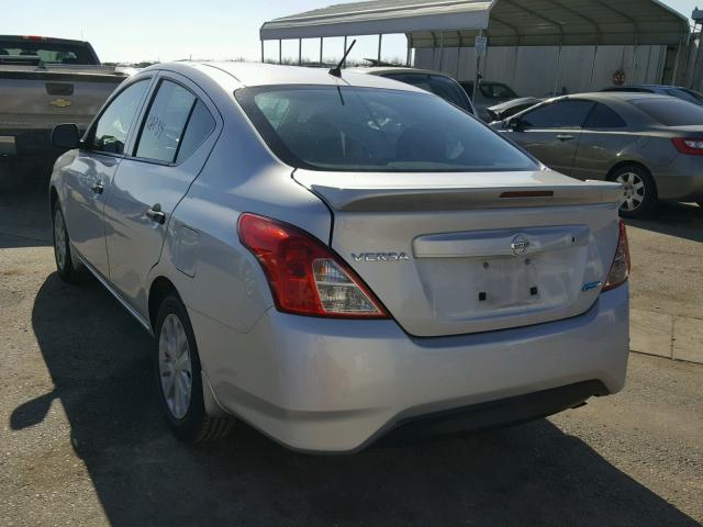 3N1CN7AP7FL865386 - 2015 NISSAN VERSA S SILVER photo 3