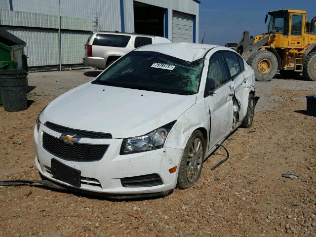 1G1PJ5SC6C7312697 - 2012 CHEVROLET CRUZE ECO WHITE photo 2