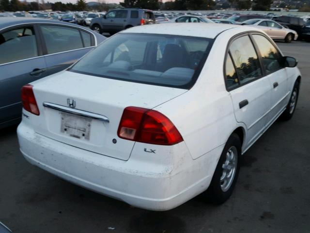 2HGES16511H614045 - 2001 HONDA CIVIC LX WHITE photo 4