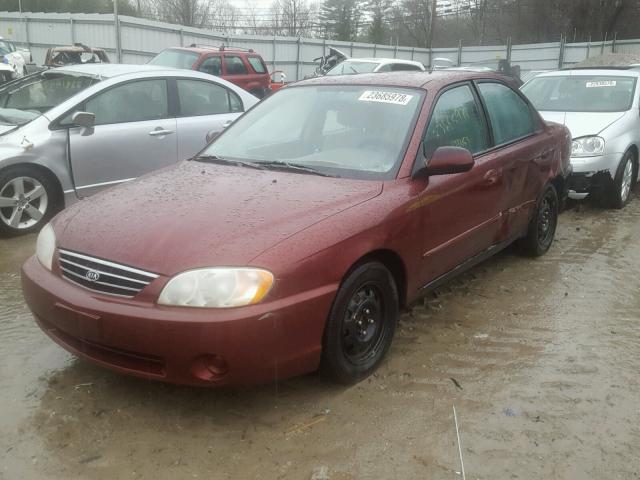 KNAFB121125181774 - 2002 KIA SPECTRA BA RED photo 2