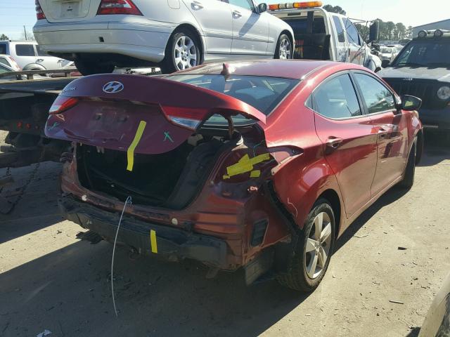 5NPDH4AE2DH309750 - 2013 HYUNDAI ELANTRA GL RED photo 4