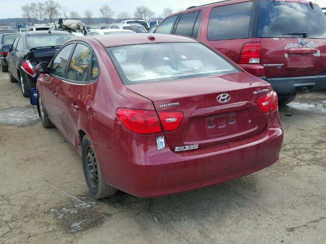 KMHDU46D37U202658 - 2007 HYUNDAI ELANTRA GL RED photo 3