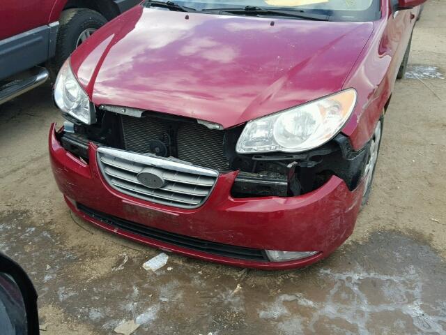 KMHDU46D37U202658 - 2007 HYUNDAI ELANTRA GL RED photo 9