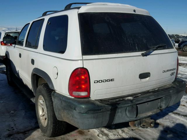 1D8HS38N13F534660 - 2003 DODGE DURANGO SP WHITE photo 3