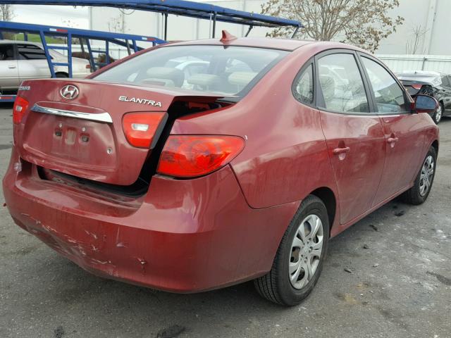 KMHDU4AD6AU115352 - 2010 HYUNDAI ELANTRA BL RED photo 4