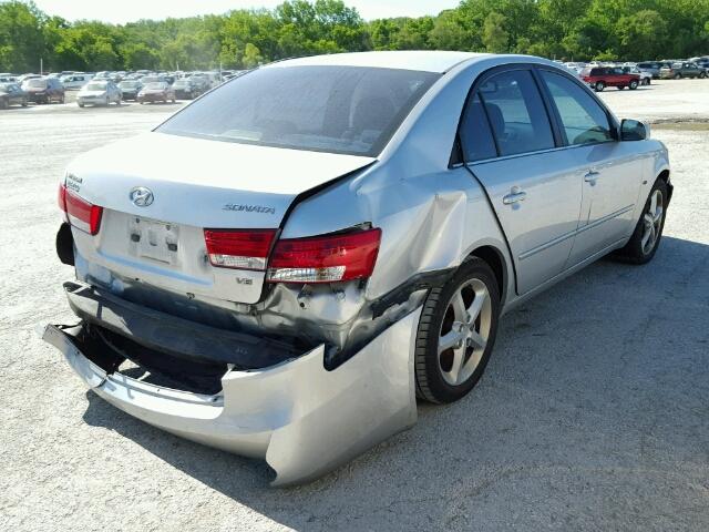 5NPEU46F96H018473 - 2006 HYUNDAI SONATA GLS SILVER photo 4