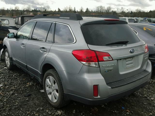 4S4BRBGC9B3402588 - 2011 SUBARU OUTBACK 2. GRAY photo 3