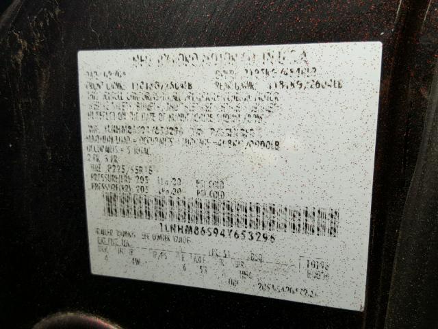 1LNHM86S94Y653296 - 2004 LINCOLN LS 黑色 照片 10