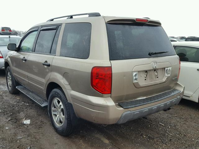 2HKYF18504H597649 - 2004 HONDA PILOT EXL TAN photo 3