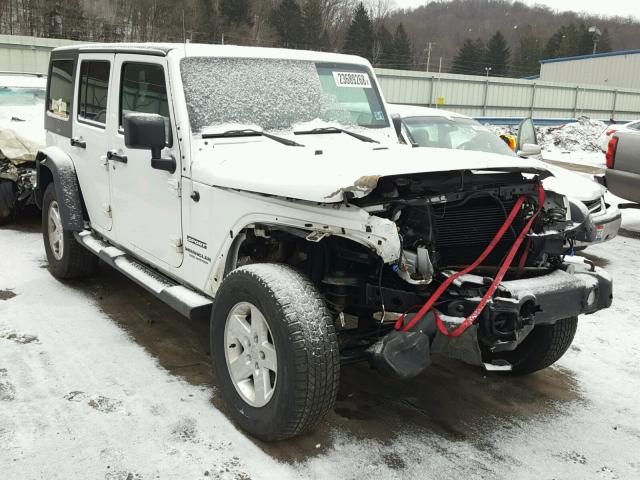 1C4BJWDGXEL136075 - 2014 JEEP WRANGLER U WHITE photo 1