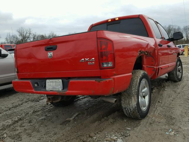 1D7HU18DX5S292827 - 2005 DODGE RAM 1500 S RED photo 4