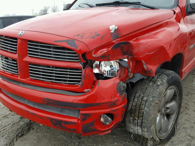 1D7HU18DX5S292827 - 2005 DODGE RAM 1500 S RED photo 9