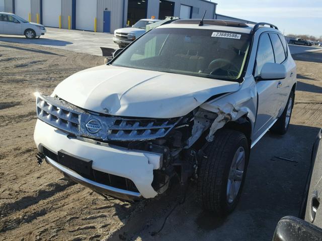 JN8AZ08W36W538396 - 2006 NISSAN MURANO SL WHITE photo 2