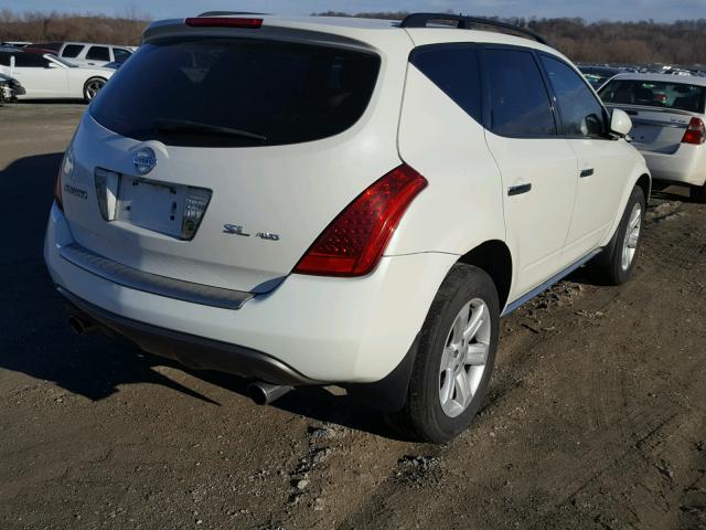 JN8AZ08W36W538396 - 2006 NISSAN MURANO SL WHITE photo 4