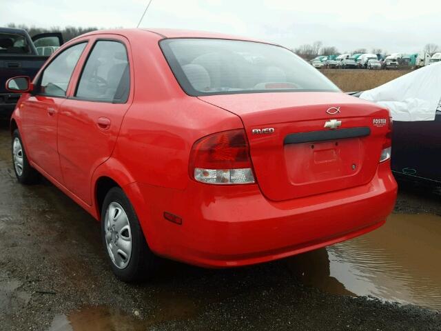 KL1TD52634B148080 - 2004 CHEVROLET AVEO RED photo 3