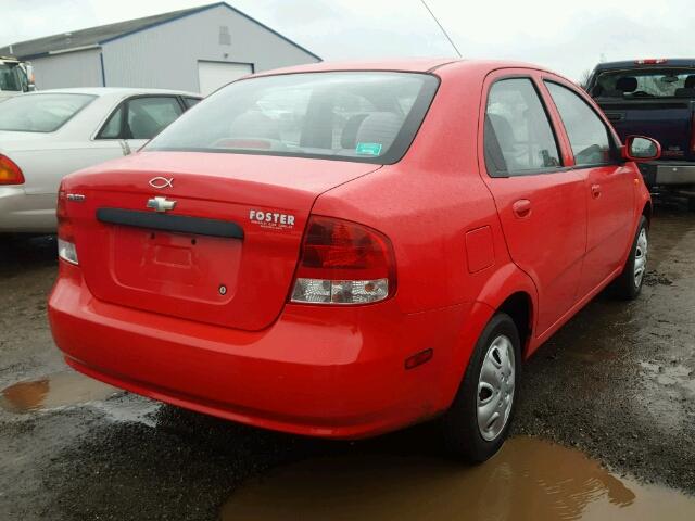 KL1TD52634B148080 - 2004 CHEVROLET AVEO RED photo 4