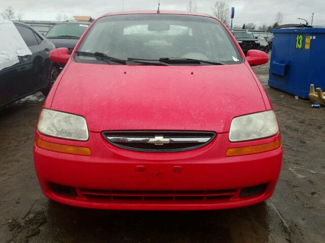 KL1TD52634B148080 - 2004 CHEVROLET AVEO RED photo 9