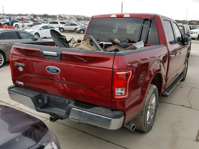 1FTEW1CP5FFA55147 - 2015 FORD F150 SUPER BURGUNDY photo 4