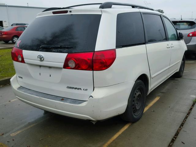 5TDZK23C27S074921 - 2007 TOYOTA SIENNA CE WHITE photo 4