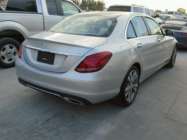 55SWF4JB3FU061464 - 2015 MERCEDES-BENZ C 300 SILVER photo 4