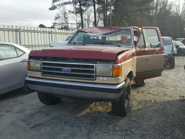 1FMEU15N3LLA15367 - 1990 FORD BRONCO U10 BURGUNDY photo 2