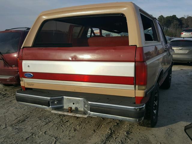 1FMEU15N3LLA15367 - 1990 FORD BRONCO U10 BURGUNDY photo 4