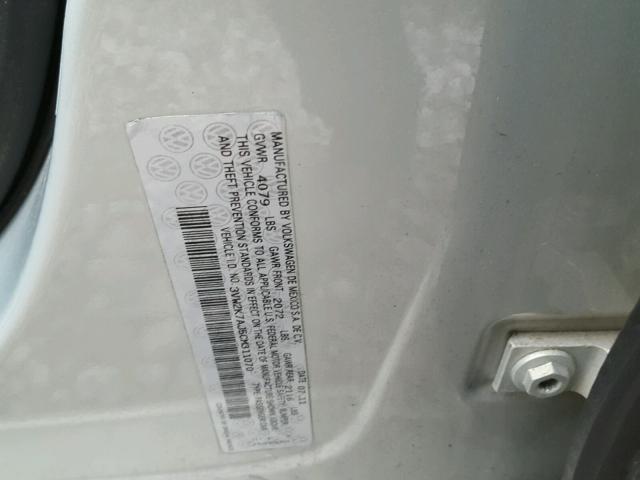 3VW2K7AJ5CM311070 - 2012 VOLKSWAGEN JETTA BASE SILVER photo 10
