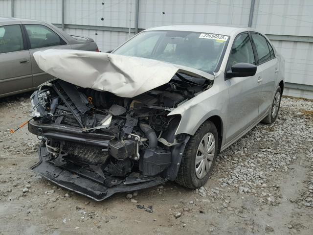 3VW2K7AJ5CM311070 - 2012 VOLKSWAGEN JETTA BASE SILVER photo 2