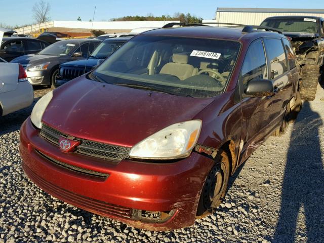 5TDZA23C14S075265 - 2004 TOYOTA SIENNA CE RED photo 2