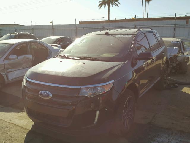 2FMDK3JC3DBB26343 - 2013 FORD EDGE SEL BLACK photo 2