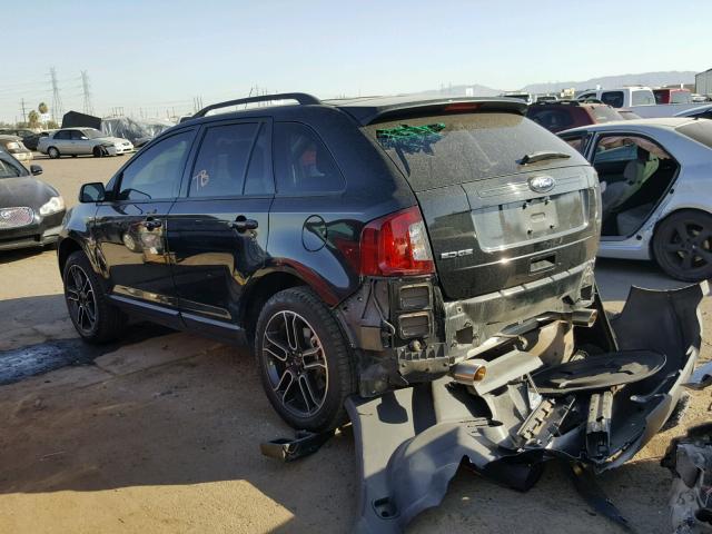 2FMDK3JC3DBB26343 - 2013 FORD EDGE SEL BLACK photo 3